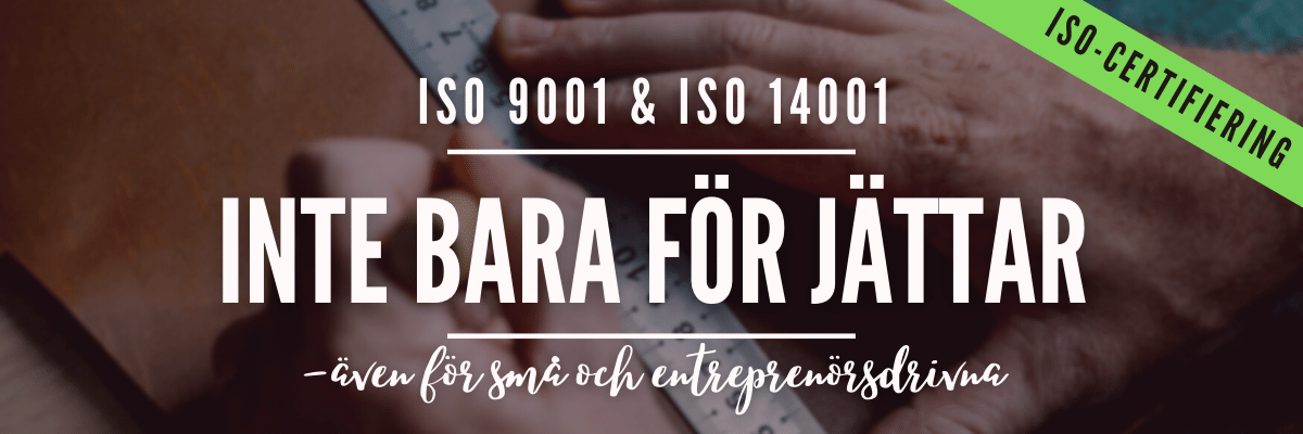 ISO 9001 and ISO 14001 - Not only for giants, but also for the smaller and entrepreneur-driven