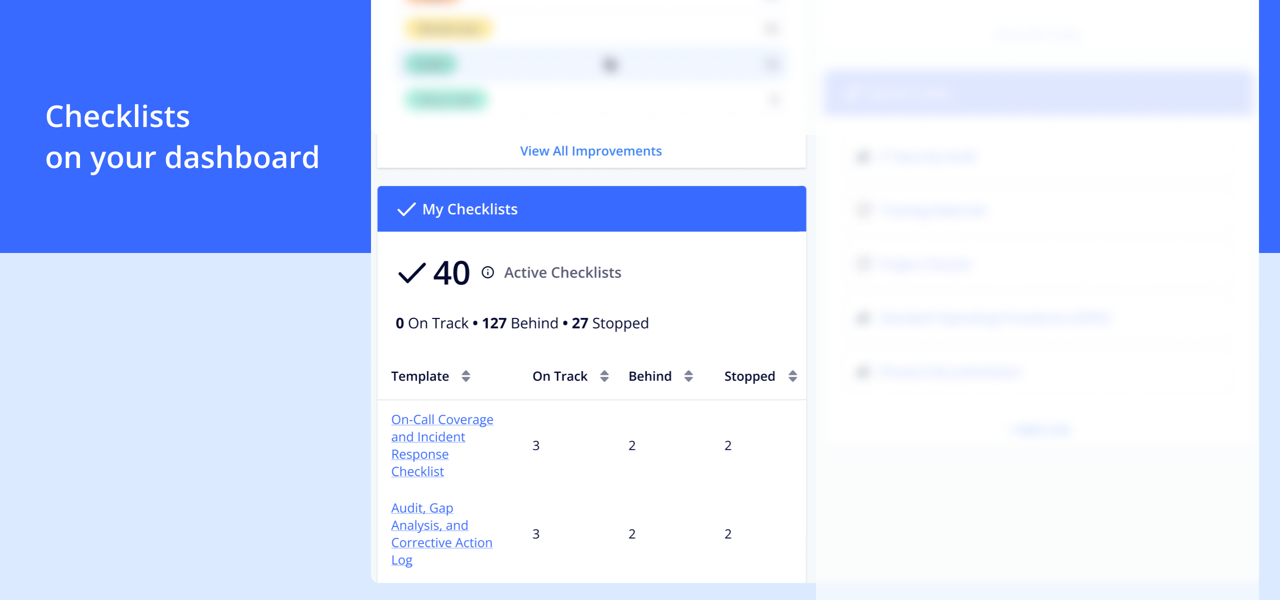 Dashboard - My Tasks